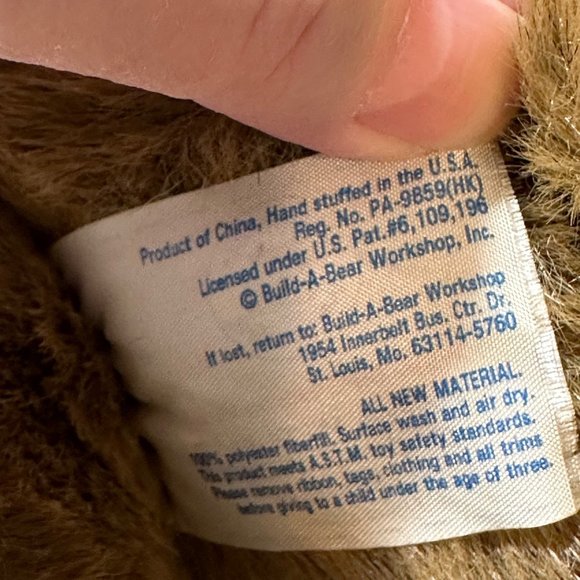 Build A Bear Retired Bearemy Plush Stuffed Animal Faux Leather Paw 15" - Picture 6 of 9